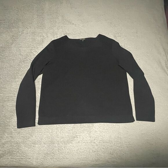 MASSIMO Dutti black sweatshirt with lace detail at shoulders size large GUC - Picture 1 of 6